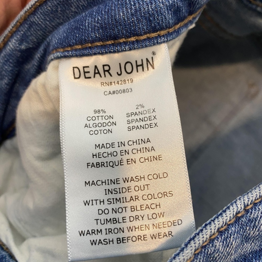 Dear‎ John Frankie Straight Jeans Womens 32 Blue High Rise Fringe Stretch Denim - Picture 6 of 14
